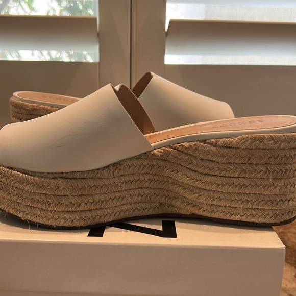 Women’s SCHUTZ Thalia White and Tan Espadrille Wedge Platform - Picture 13 of 16